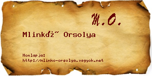 Mlinkó Orsolya névjegykártya