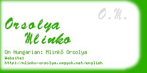 orsolya mlinko business card